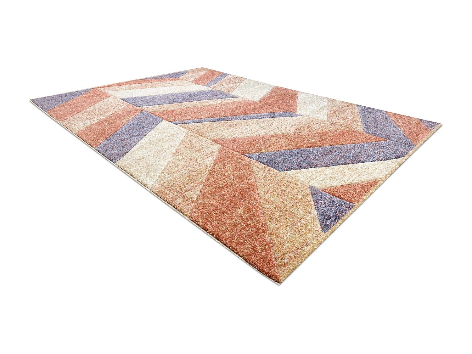 Tapis FEEL 5673/17931 chevrons beige/terre cuite/violet 80x150 cm