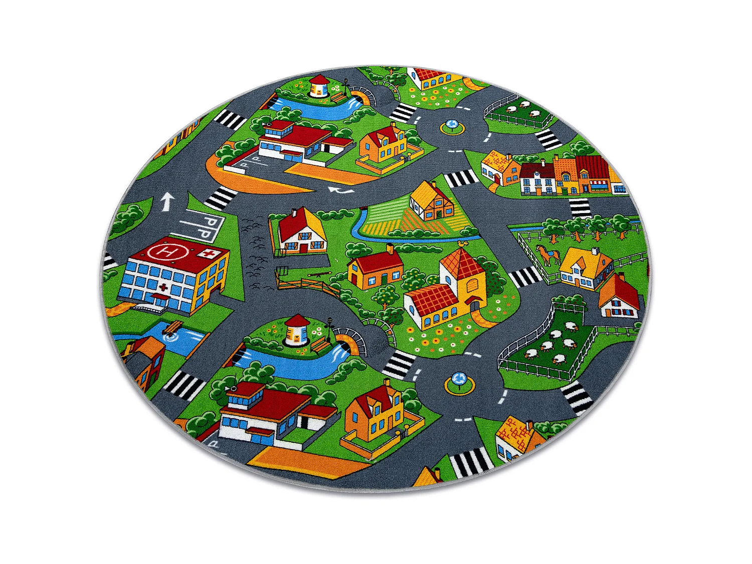 TAPPETO cerchio VIUZZE, LITTLE VILLAGE  cercle 100 cm