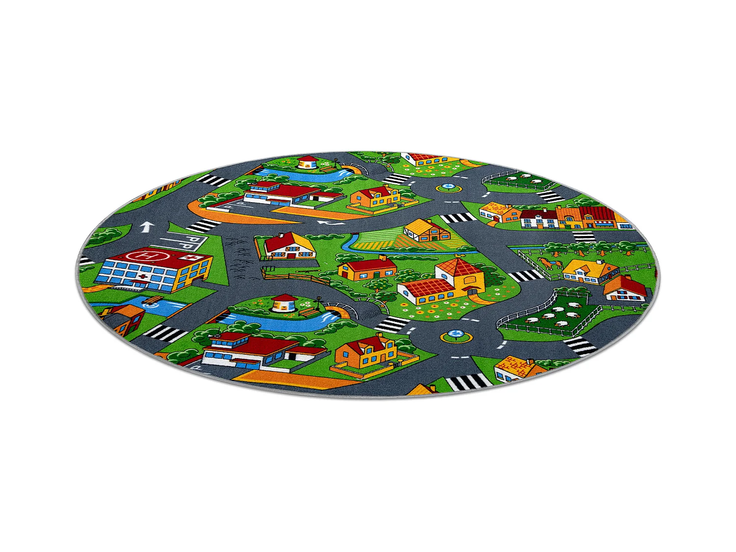 Teppich ring LITTLE VILLAGE cercle 200 cm