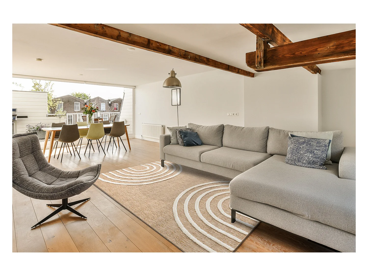 Tapis SPARK 0688A beige / crème - Géométrique, sisal, structurel 160x220 cm