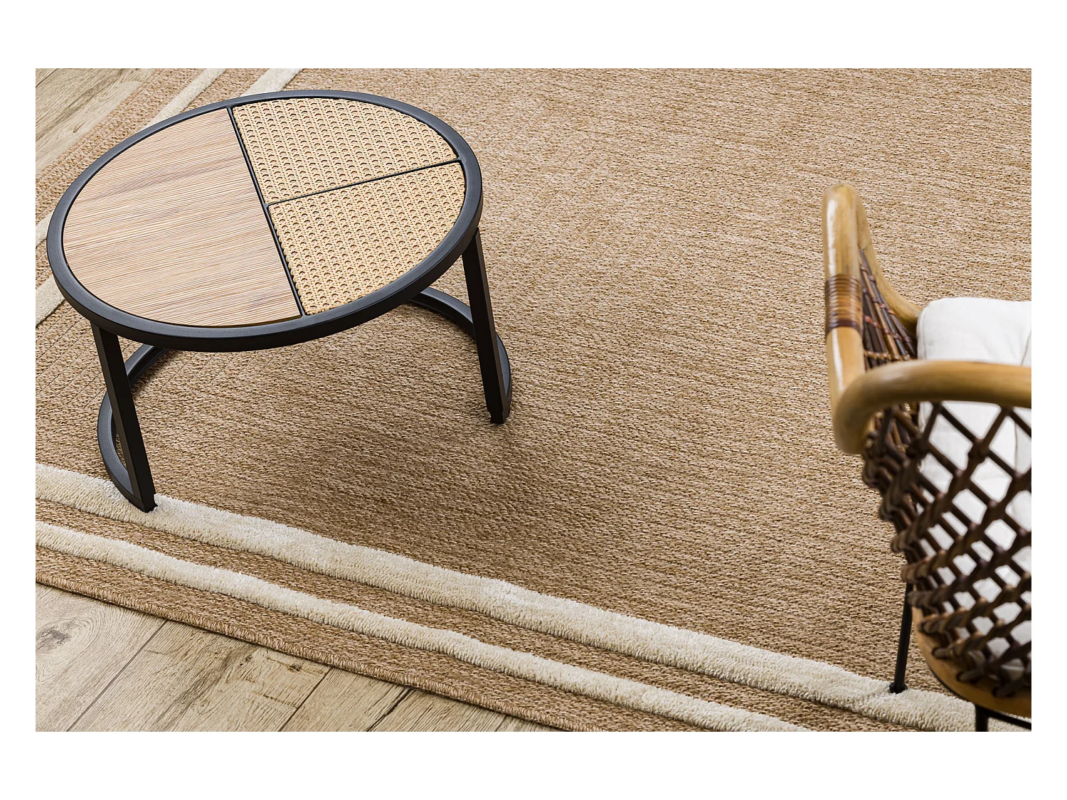 SPARK 0687A beige / creme Teppich - Rahmen, Sisal, Strukturell 80x150 cm