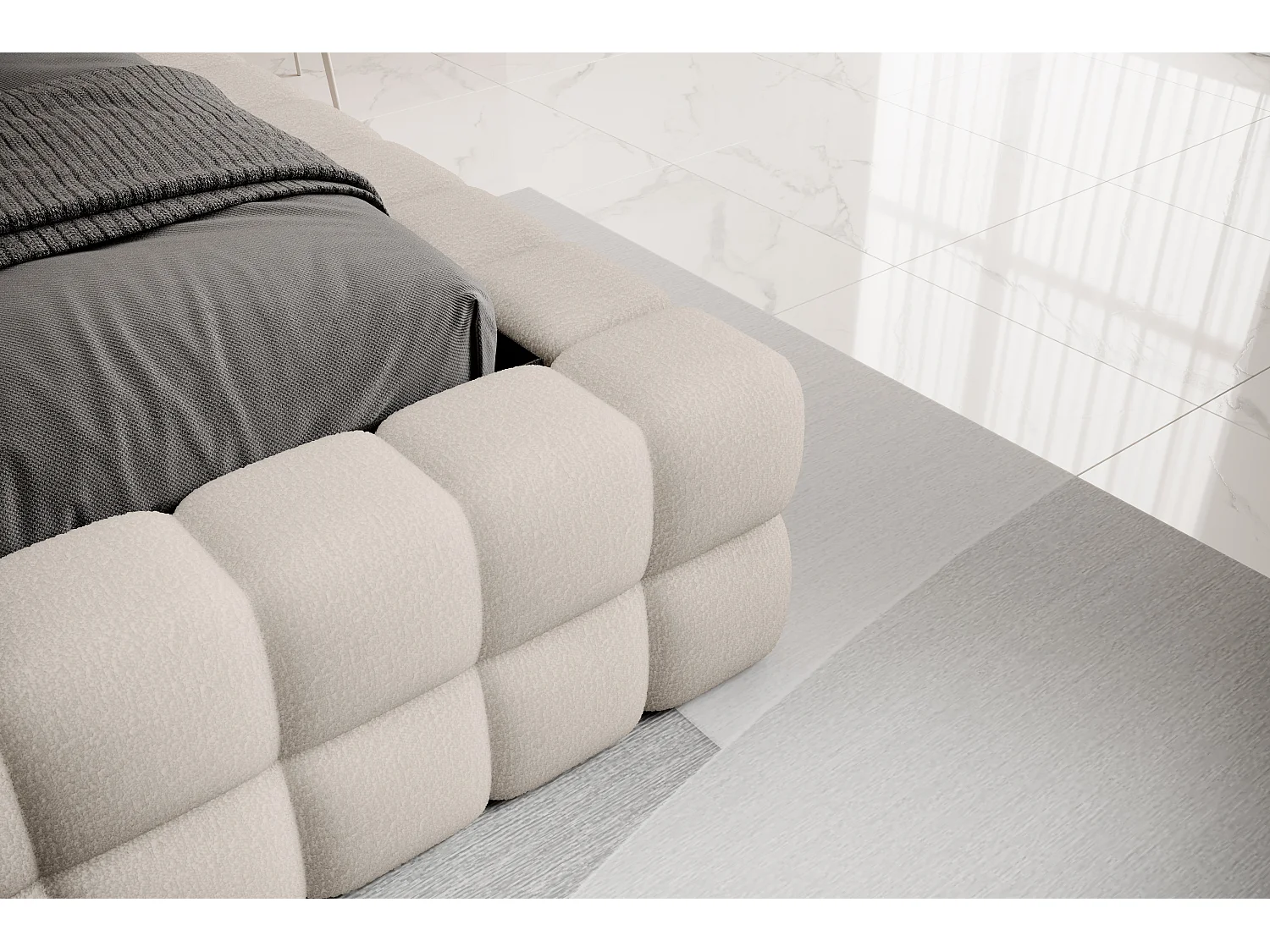 Lit Dario L-180x200/Tissu-Royal18/Beige