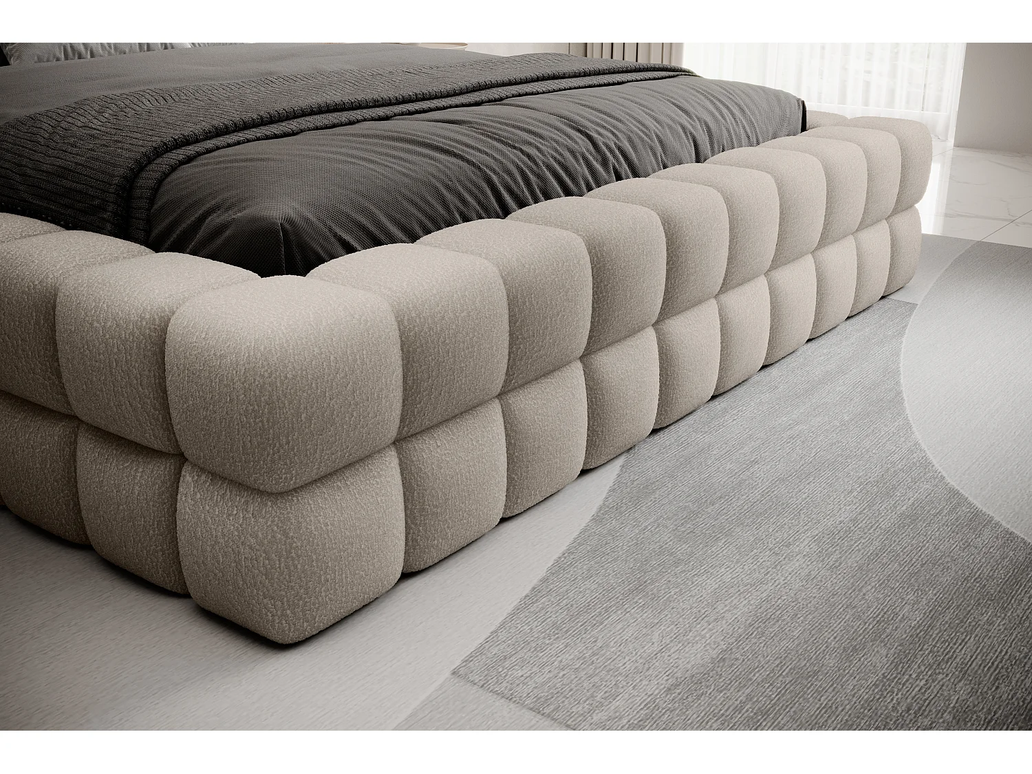 Lit Dario L-180x200/Tissu-Royal18/Beige