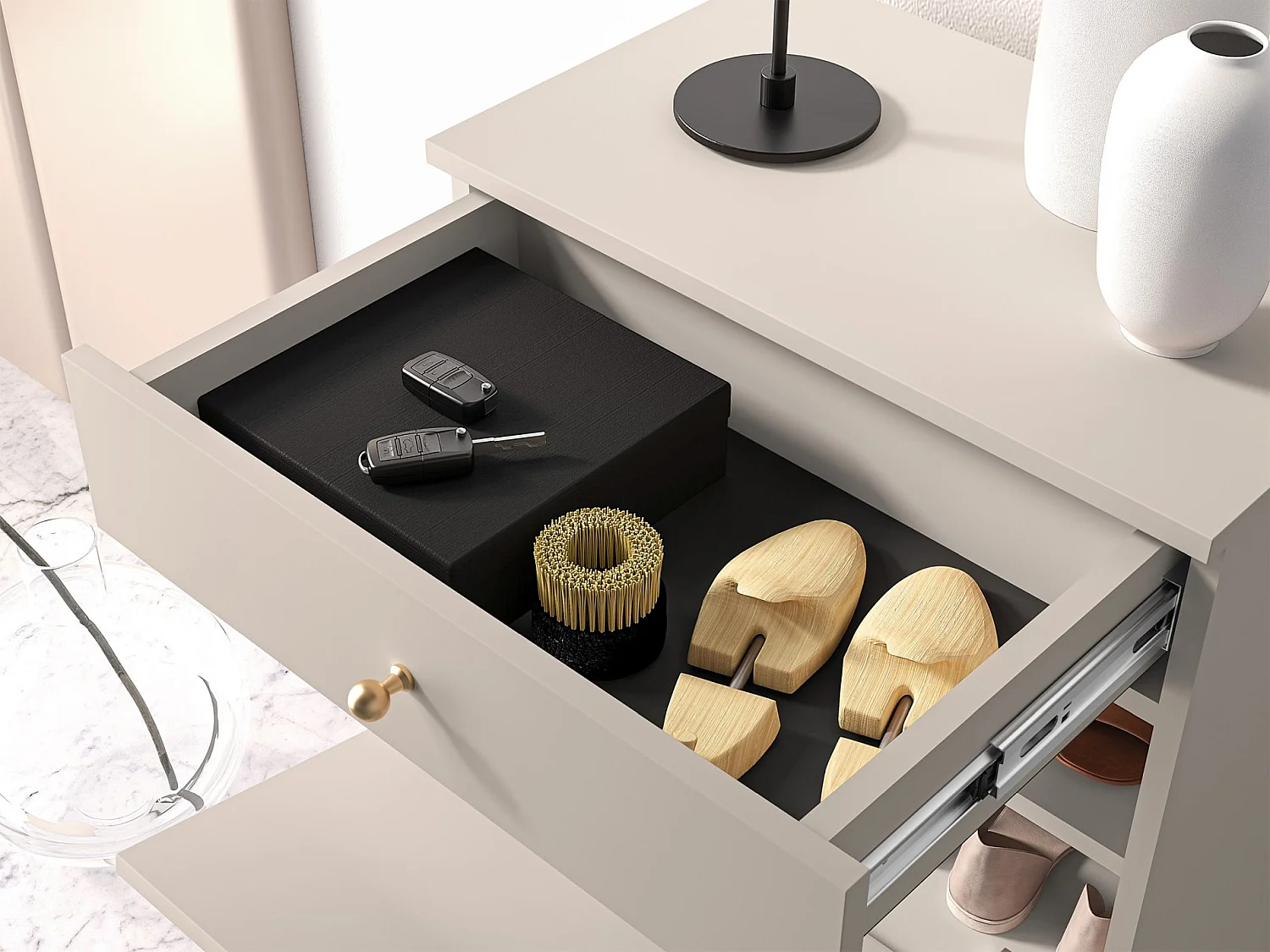 Buffet - 3 tiroirs - 120 cm - beige - CALETTO