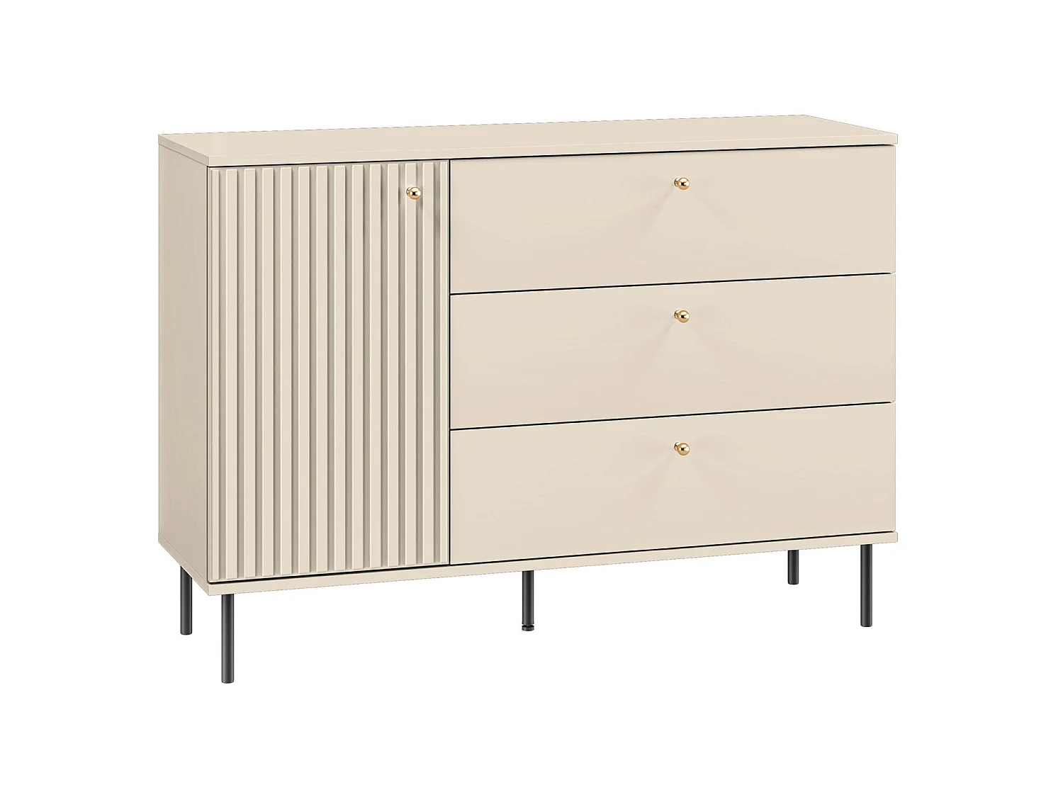 Buffet - 3 tiroirs - 120 cm - beige - CALETTO
