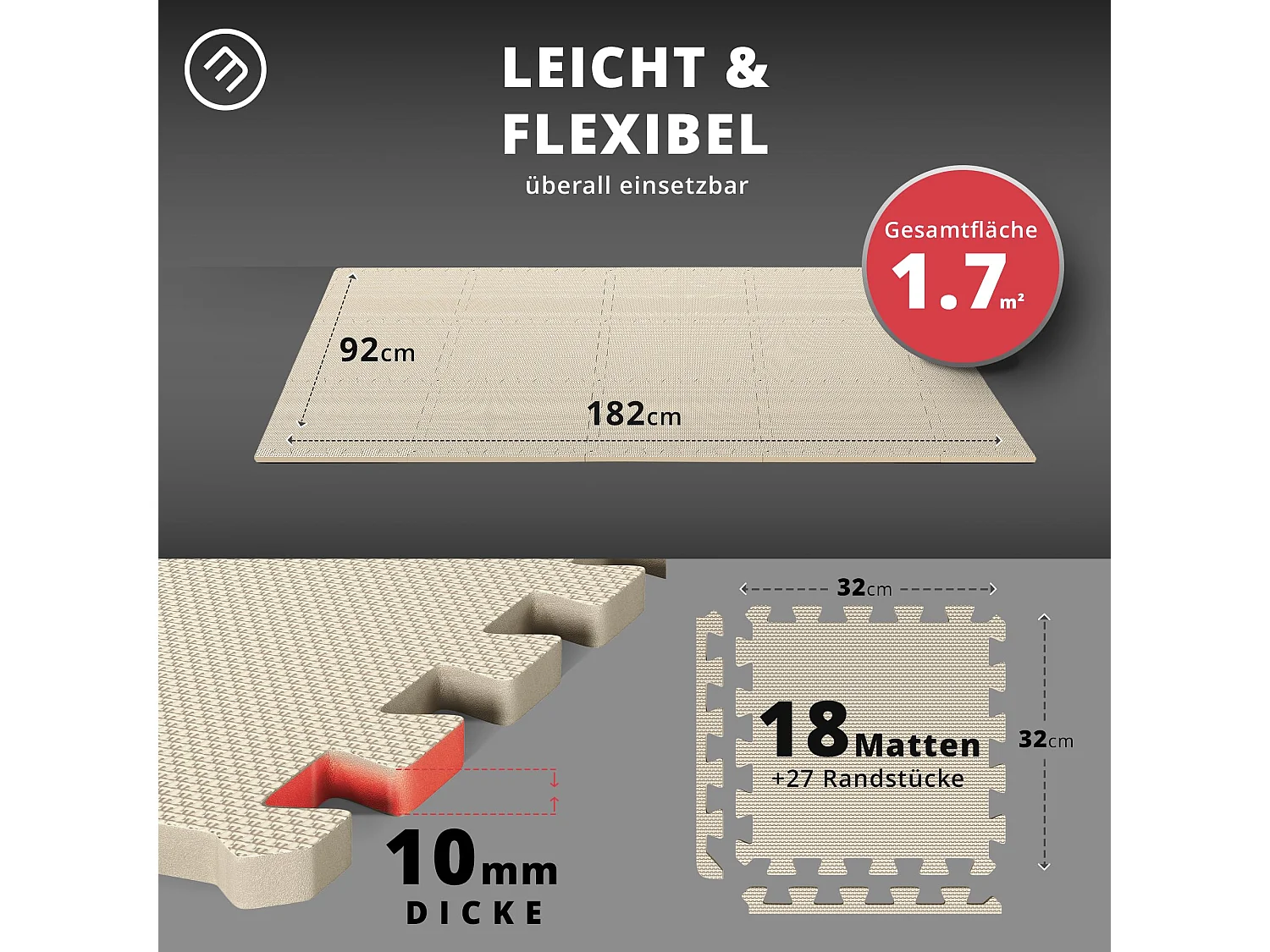 Schutzmatten Bodenschutzmatte Set Sportmatte