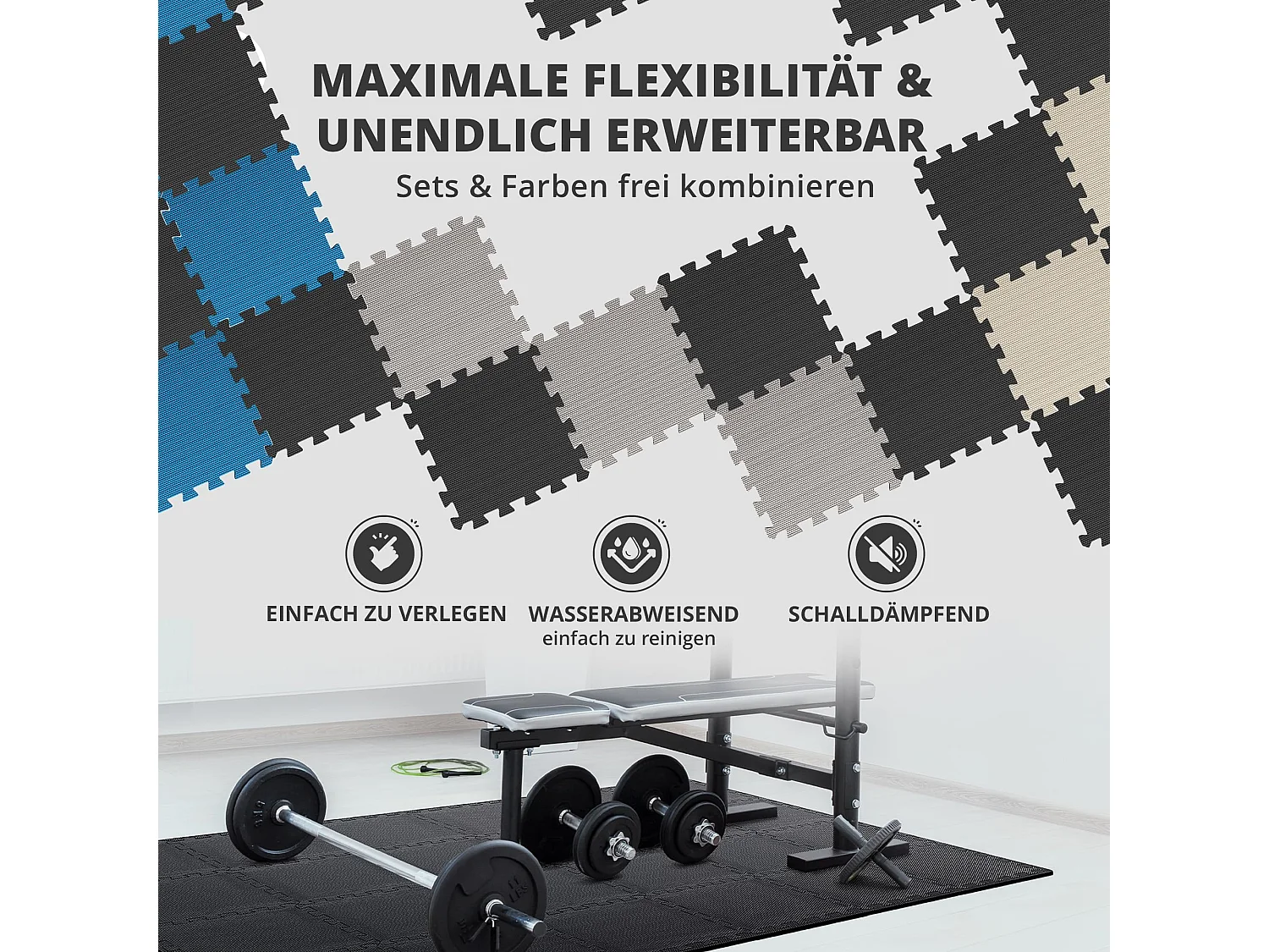 Schutzmatten Bodenschutzmatte Set Sportmatte