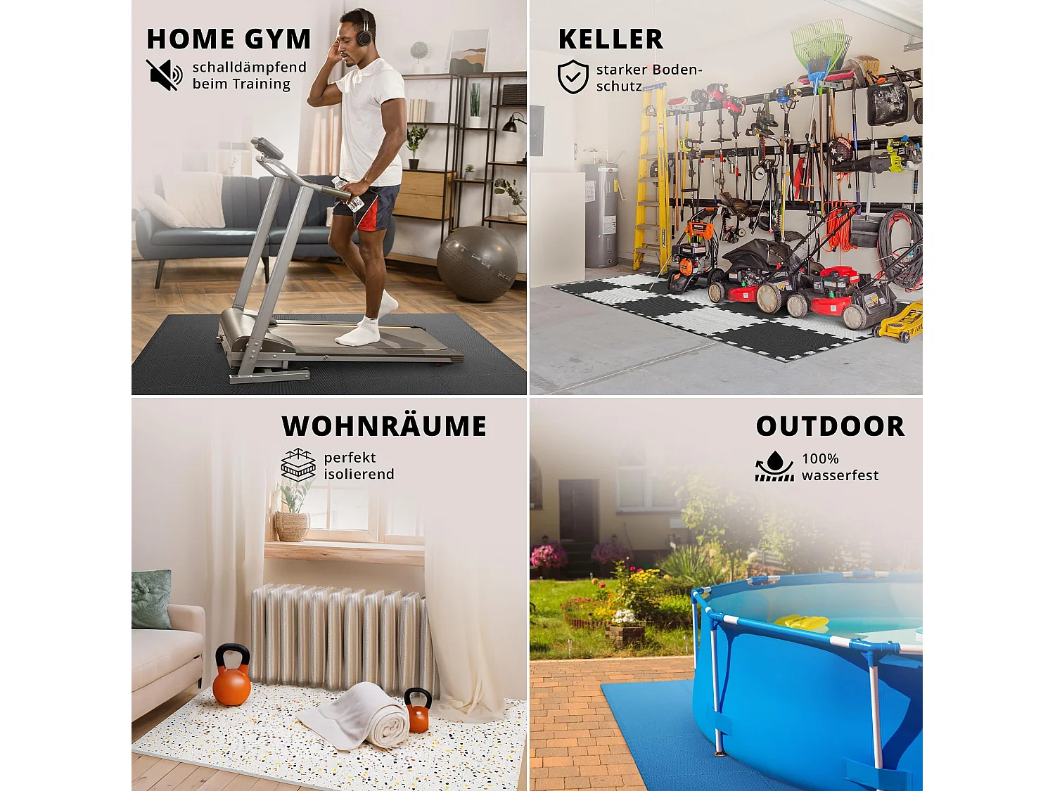 Schutzmatten Bodenschutzmatte Set Sportmatte