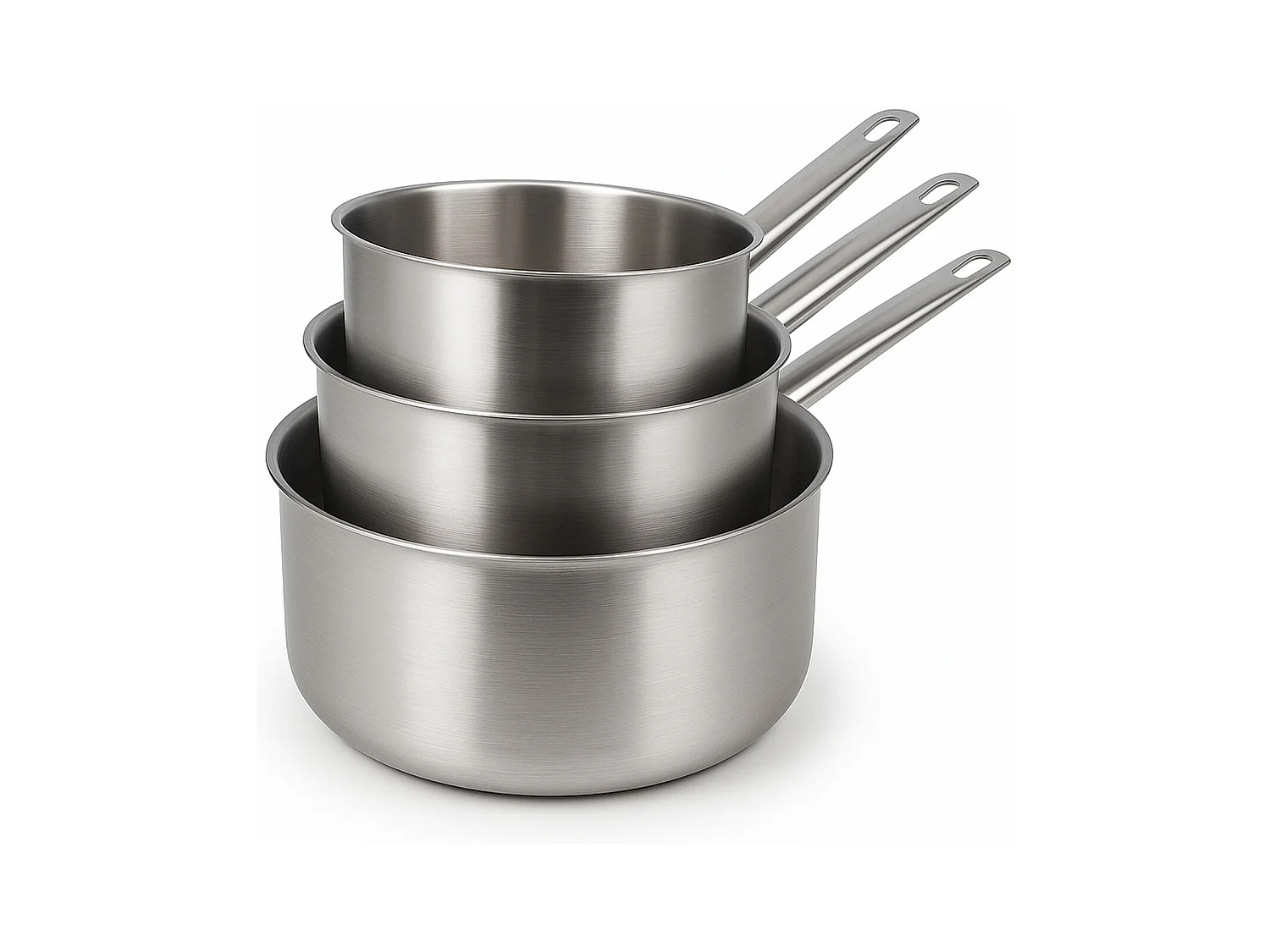 Menastyl - Set De 3 Casseroles Professionnel 16/18/20cm En Acier Inoxydable