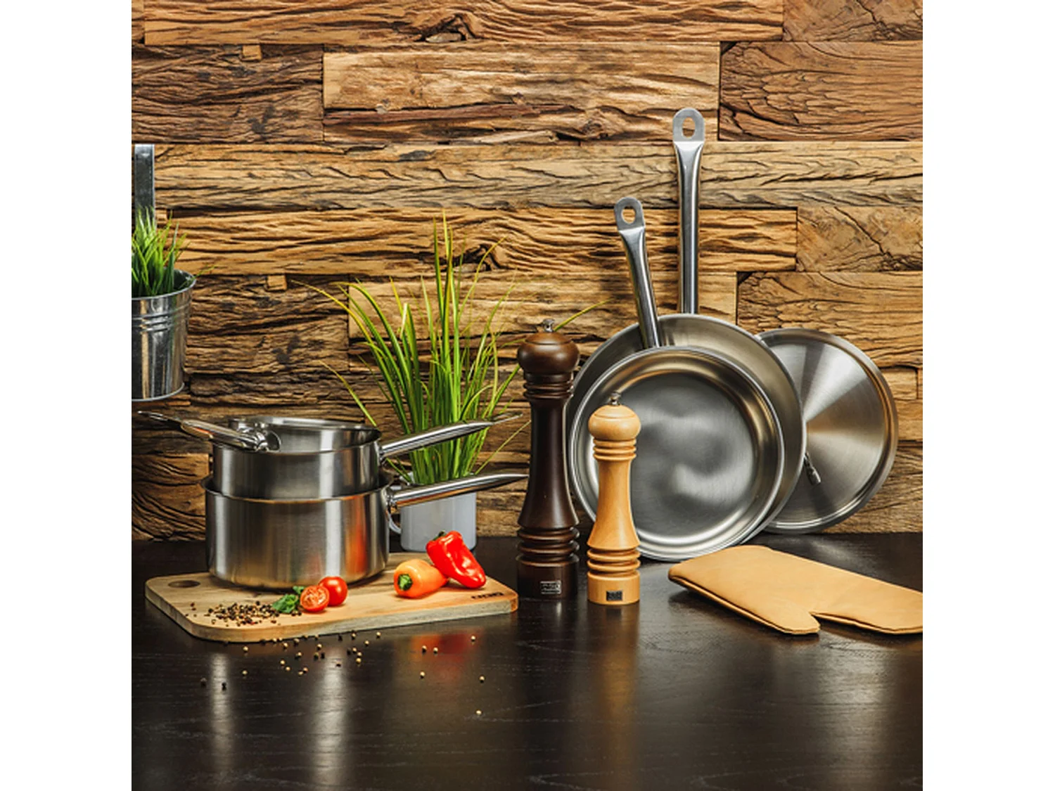 Menastyl - Set De 3 Casseroles Professionnel 16/18/20cm En Acier Inoxydable