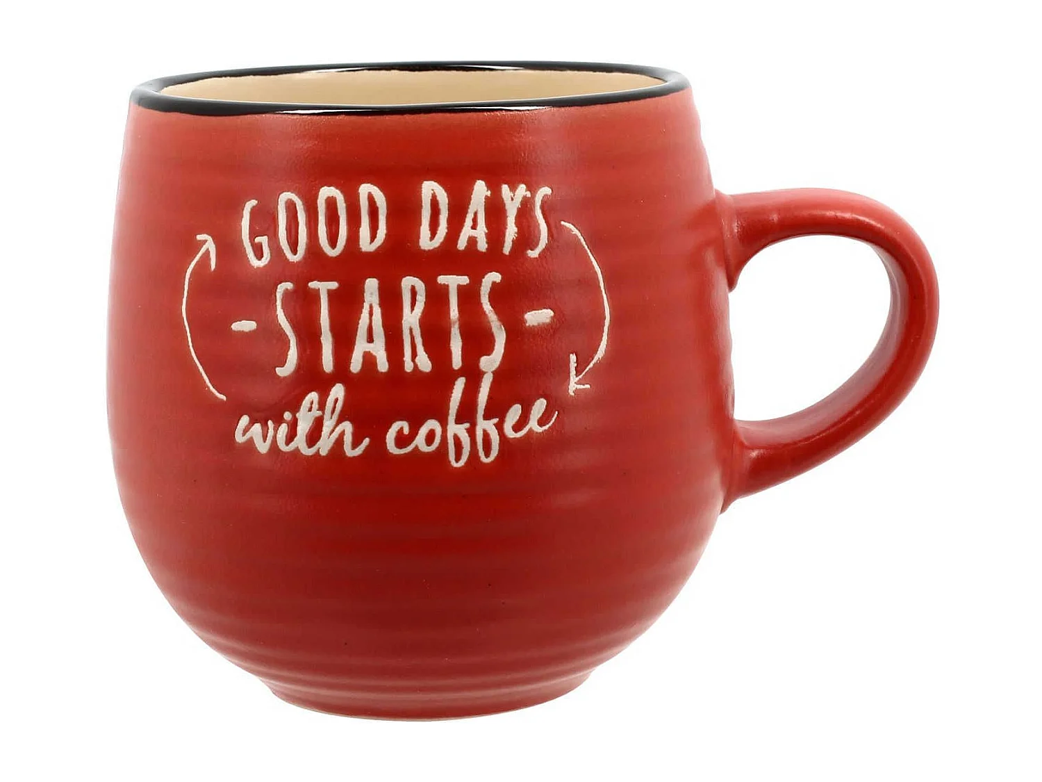 Novastyl - Lot 6 Mugs 35cl Pause Café Grès Coloris Assortis