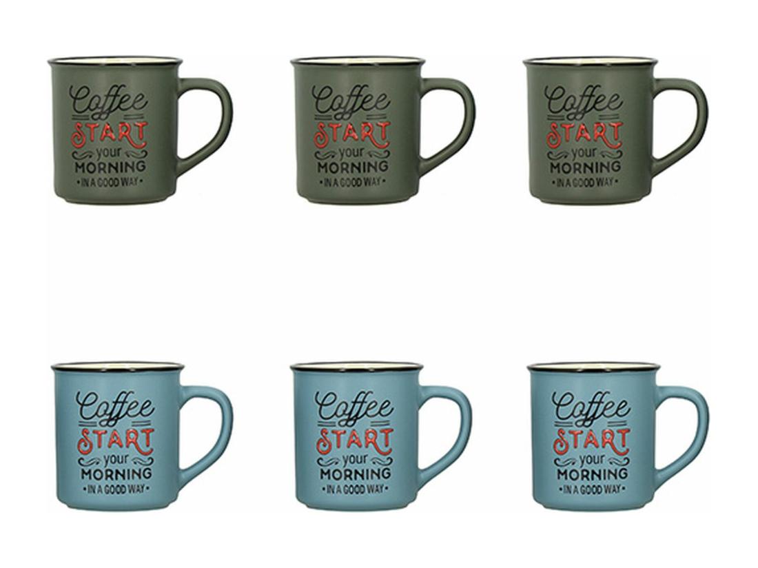 vente unique Novastyl - Lot 6 Mugs Coffee Start 42cl En Gres