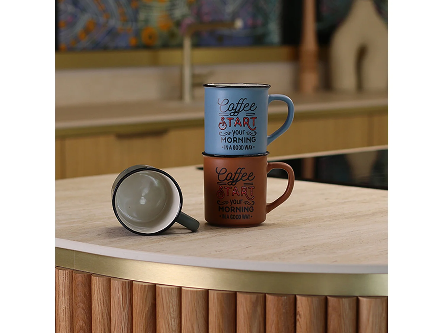 Novastyl - Lot 6 Mugs Coffee Start 42cl En Gres