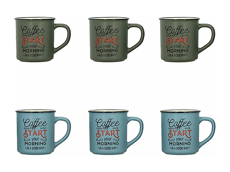 Novastyl - Lot 6 Mugs Coffee Start 42cl En Gres