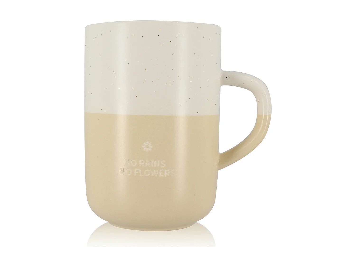 Ogo Living - Mug No Rains No Flowers 580ml En Gres Blanc Et Beige