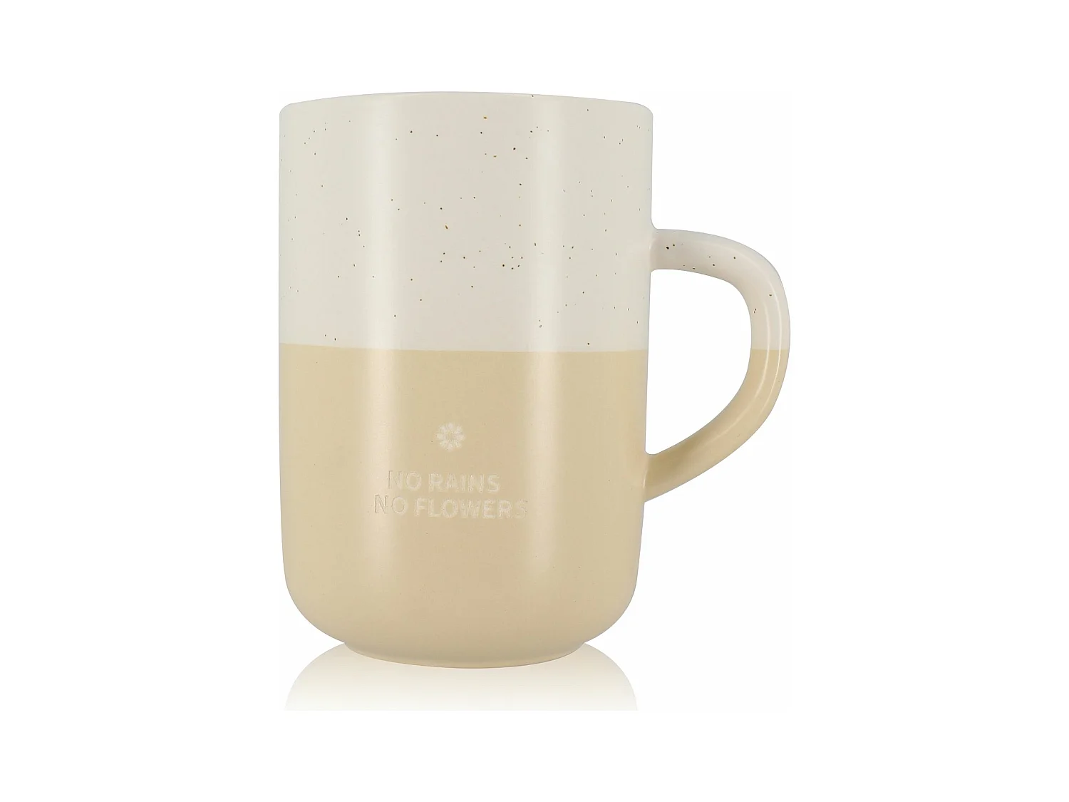 Ogo Living - Mug No Rains No Flowers 580ml En Gres Blanc Et Beige