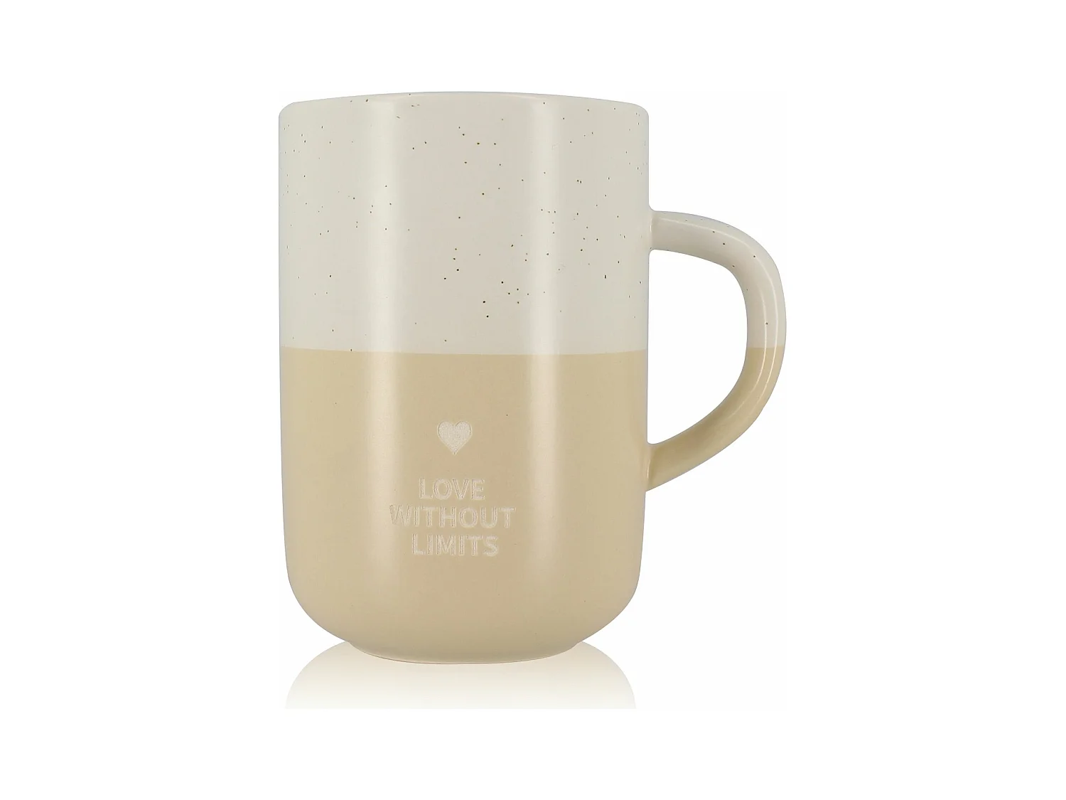 Ogo Living - Mug Love Without Limits 580ml En Gres Blanc Et Beige