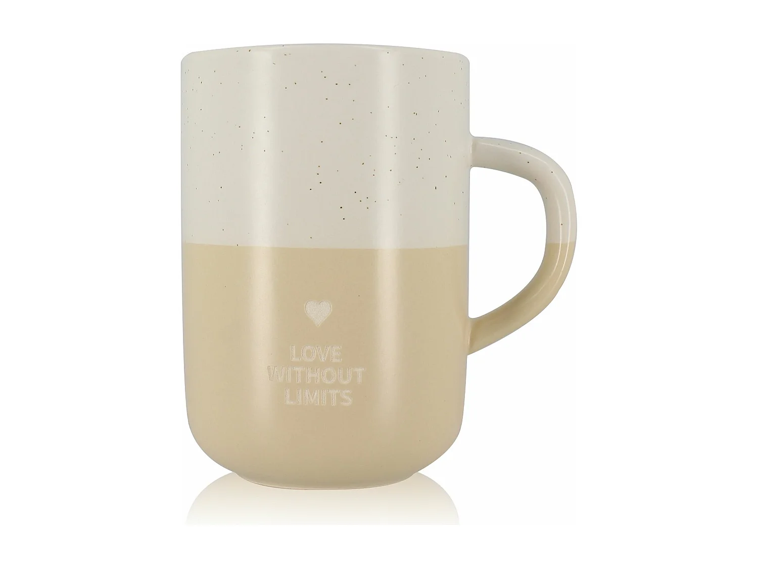 Ogo Living - Mug Love Without Limits 580ml En Gres Blanc Et Beige
