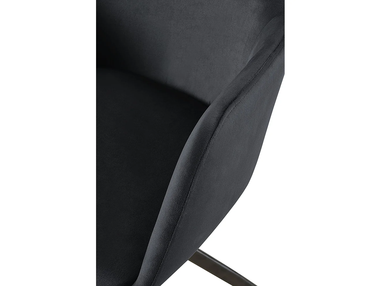 chaises avec accoudoirs - Velours - Noir - Olema