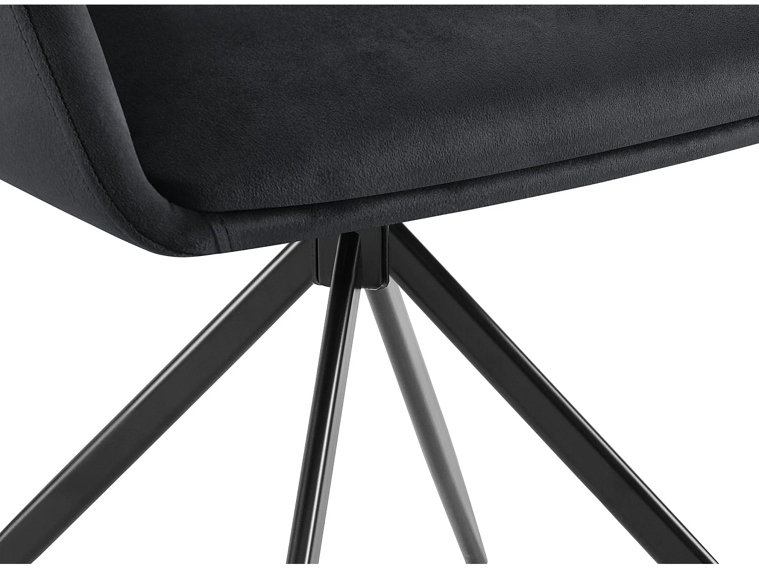 chaises avec accoudoirs - Velours - Noir - Olema