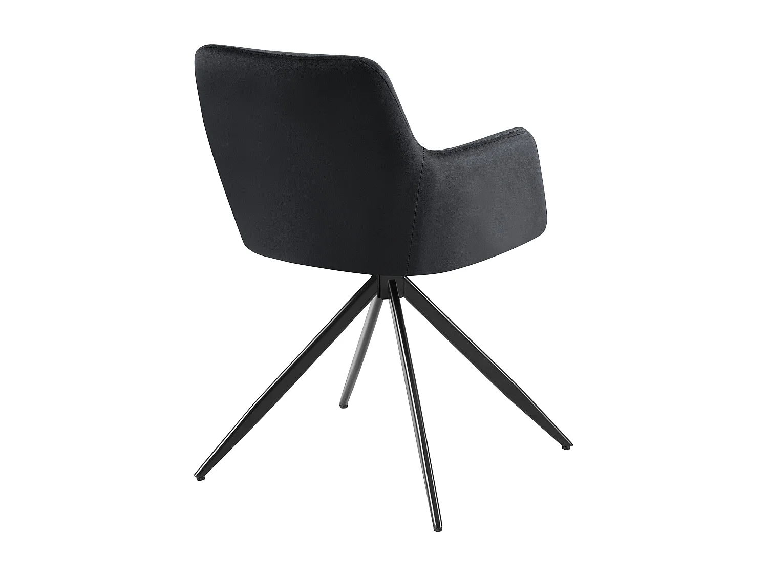 chaises avec accoudoirs - Velours - Noir - Olema