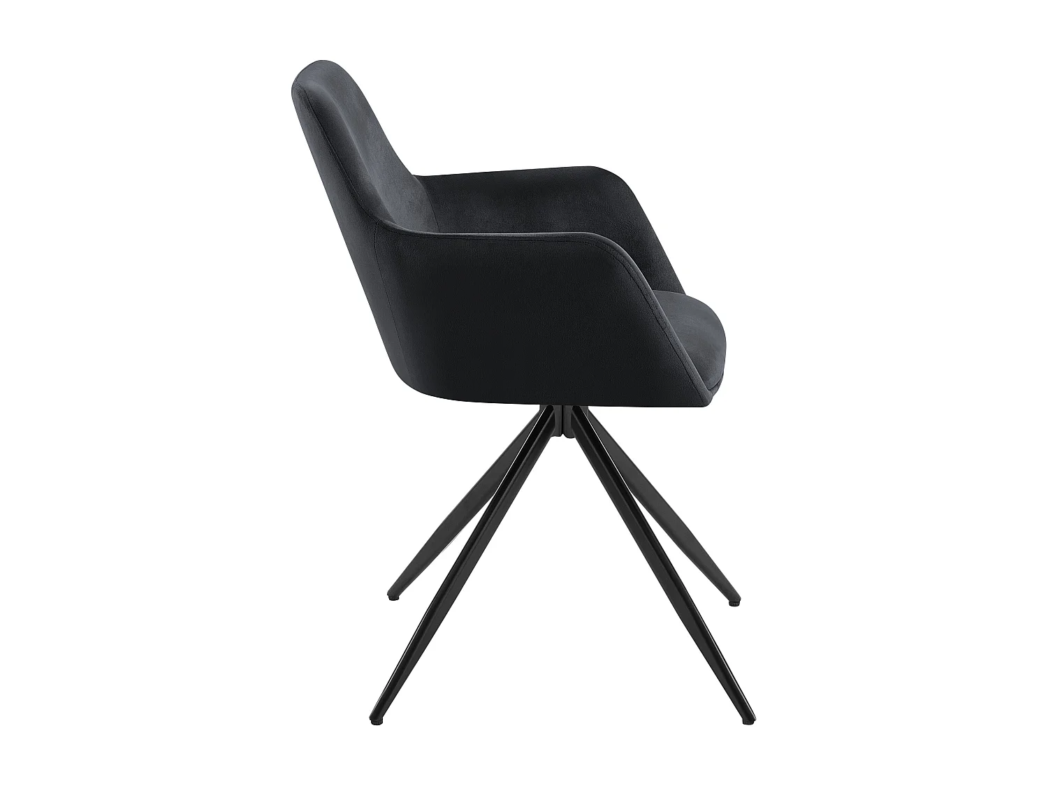 chaises avec accoudoirs - Velours - Noir - Olema