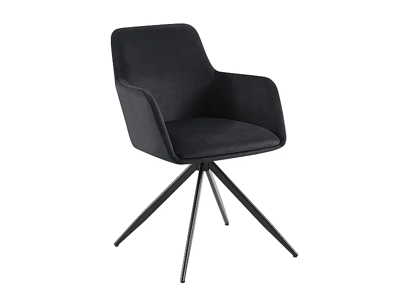 chaises avec accoudoirs - Velours - Noir - Olema