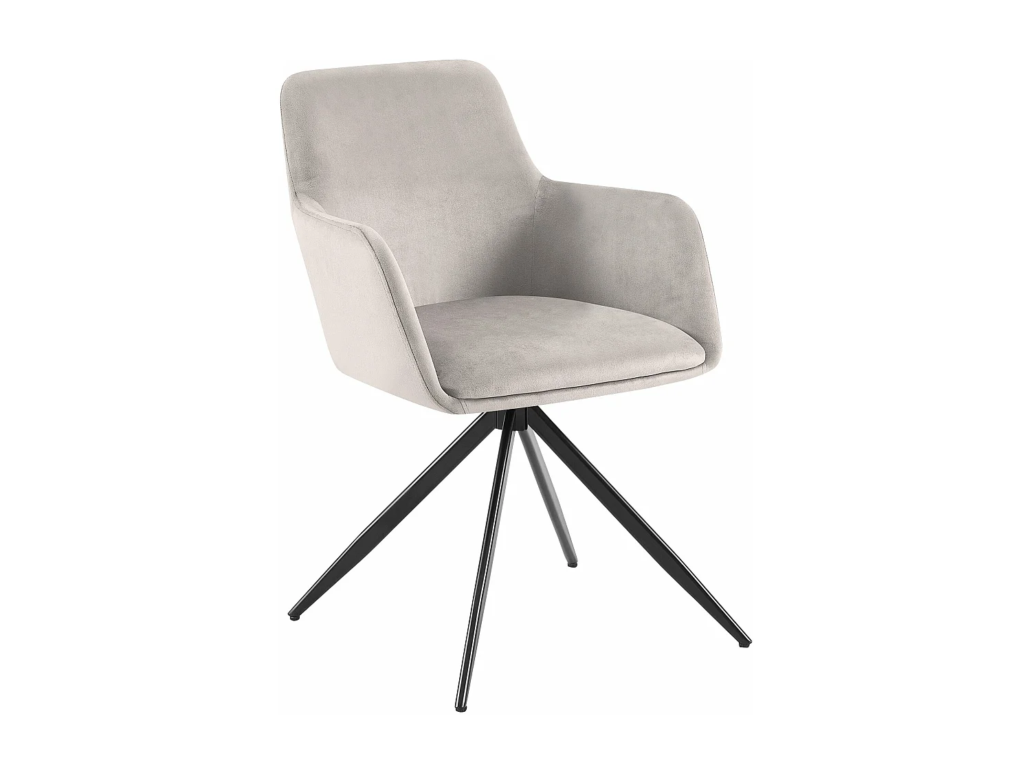 chaises avec accoudoirs - Velours - Gris - Olema