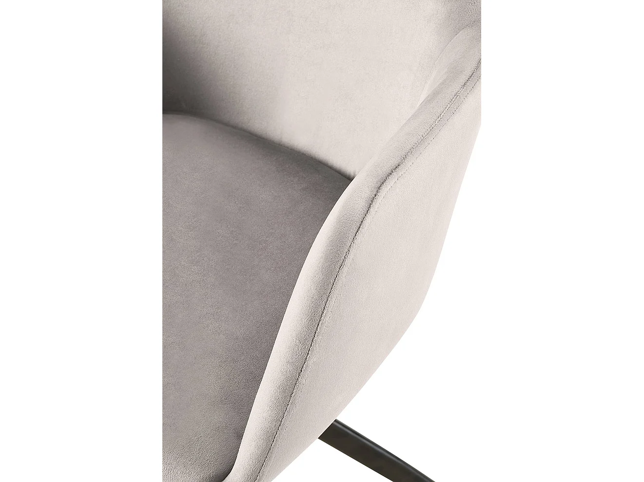 chaises avec accoudoirs - Velours - Gris - Olema