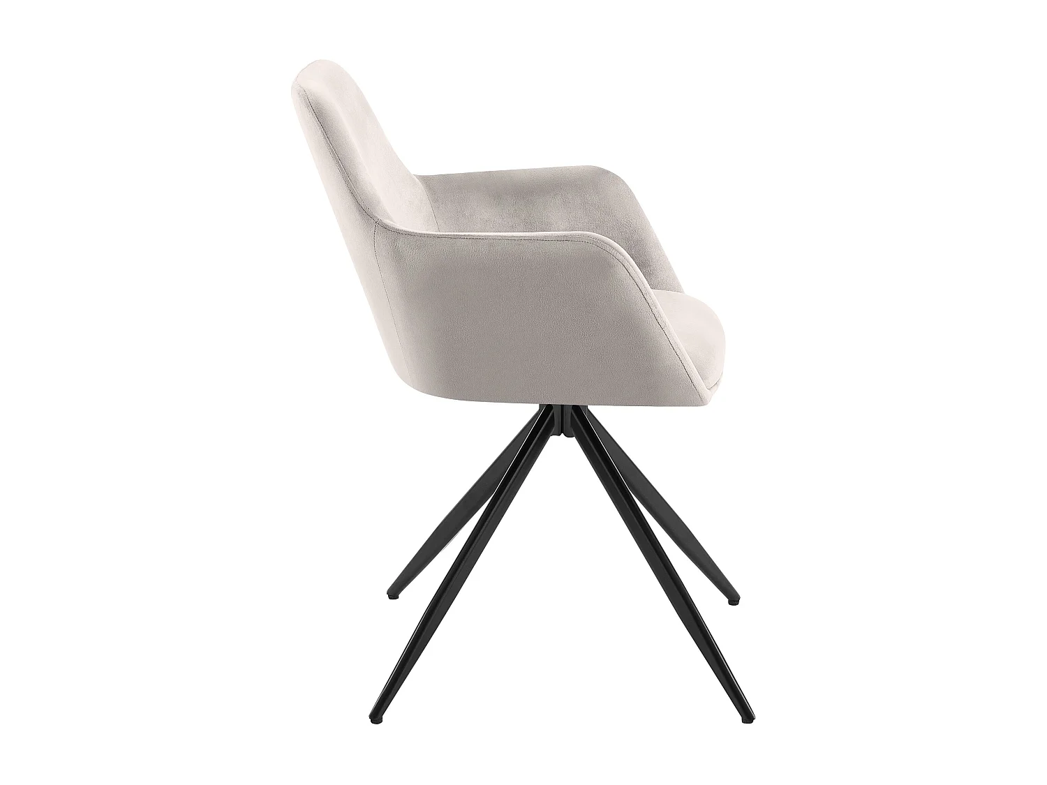 chaises avec accoudoirs - Velours - Gris - Olema