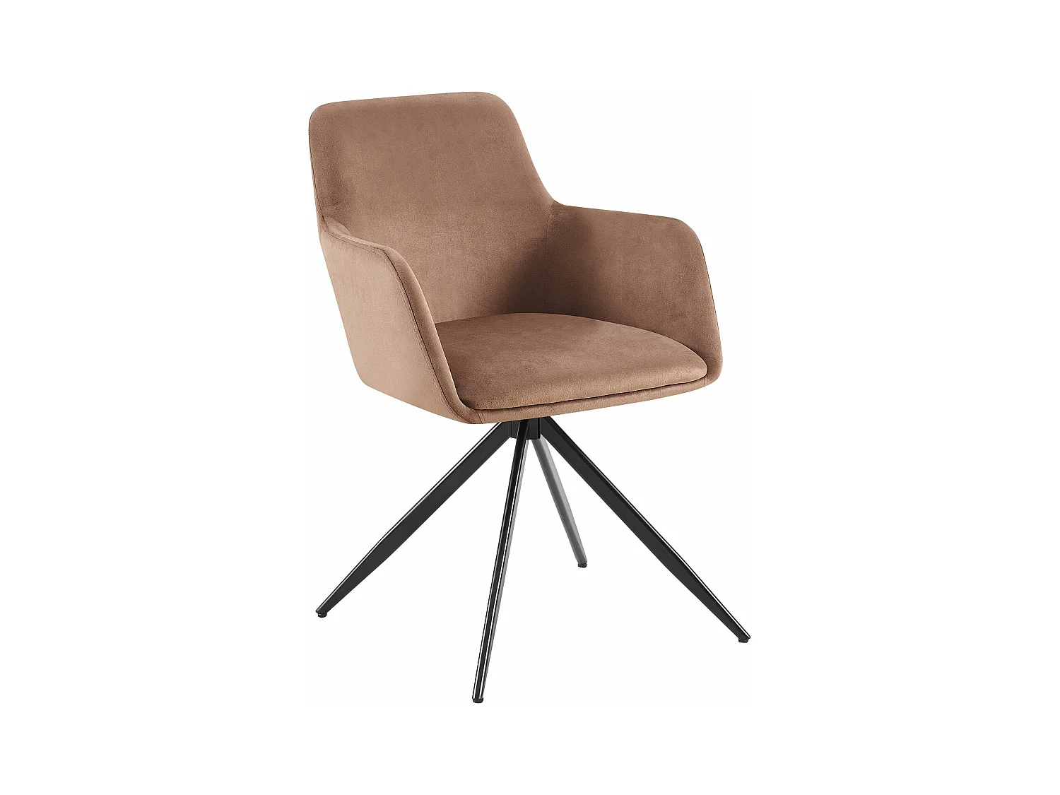 chaises avec accoudoirs - Velours - Marron - Olema
