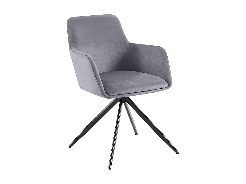 chaises avec accoudoirs - Velours - Gris foncé - Olema
