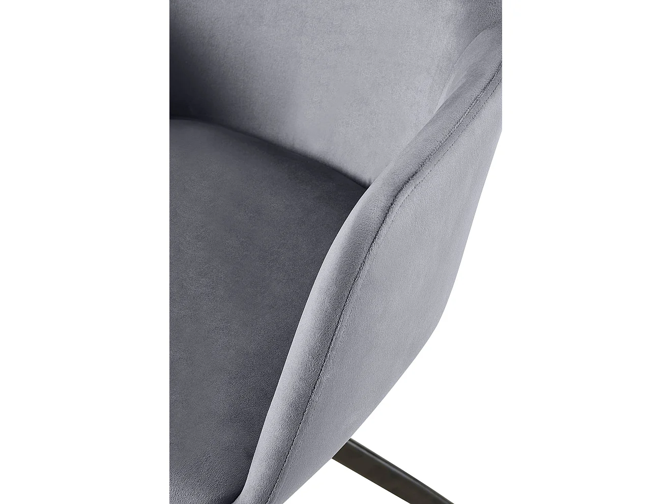 chaises avec accoudoirs - Velours - Gris foncé - Olema