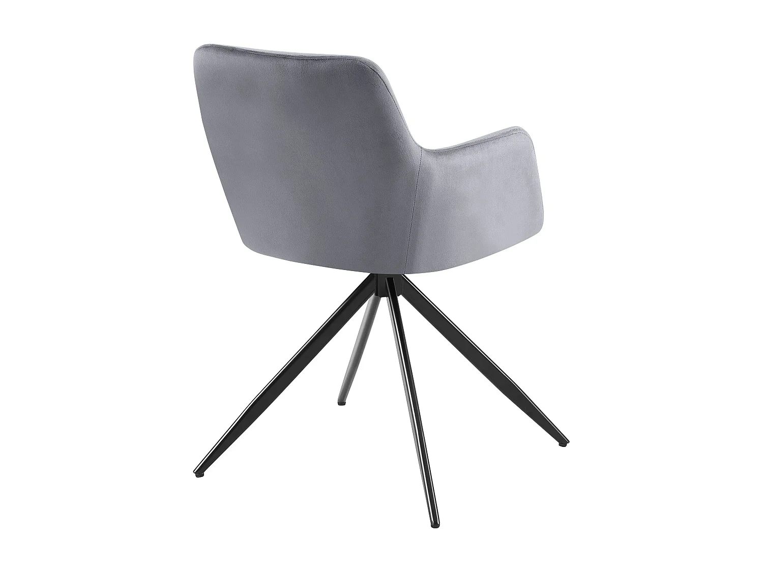 chaises avec accoudoirs - Velours - Gris foncé - Olema