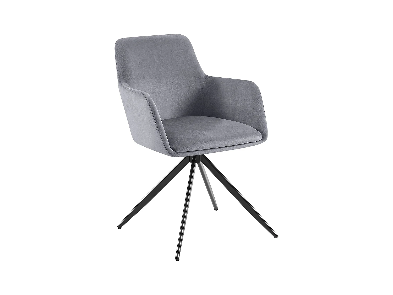 chaises avec accoudoirs - Velours - Gris foncé - Olema