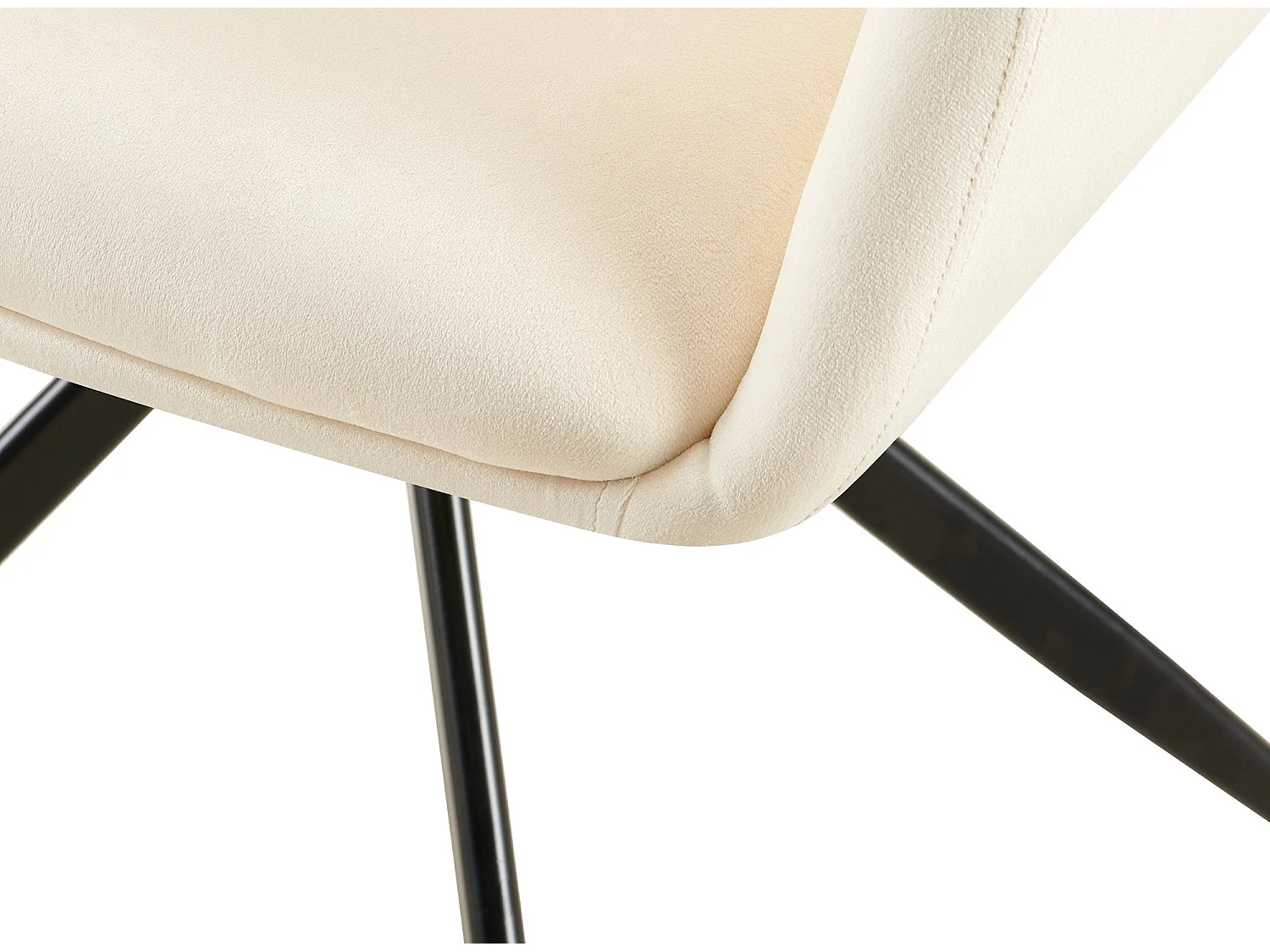 chaises avec accoudoirs - Velours - Crème - Olema