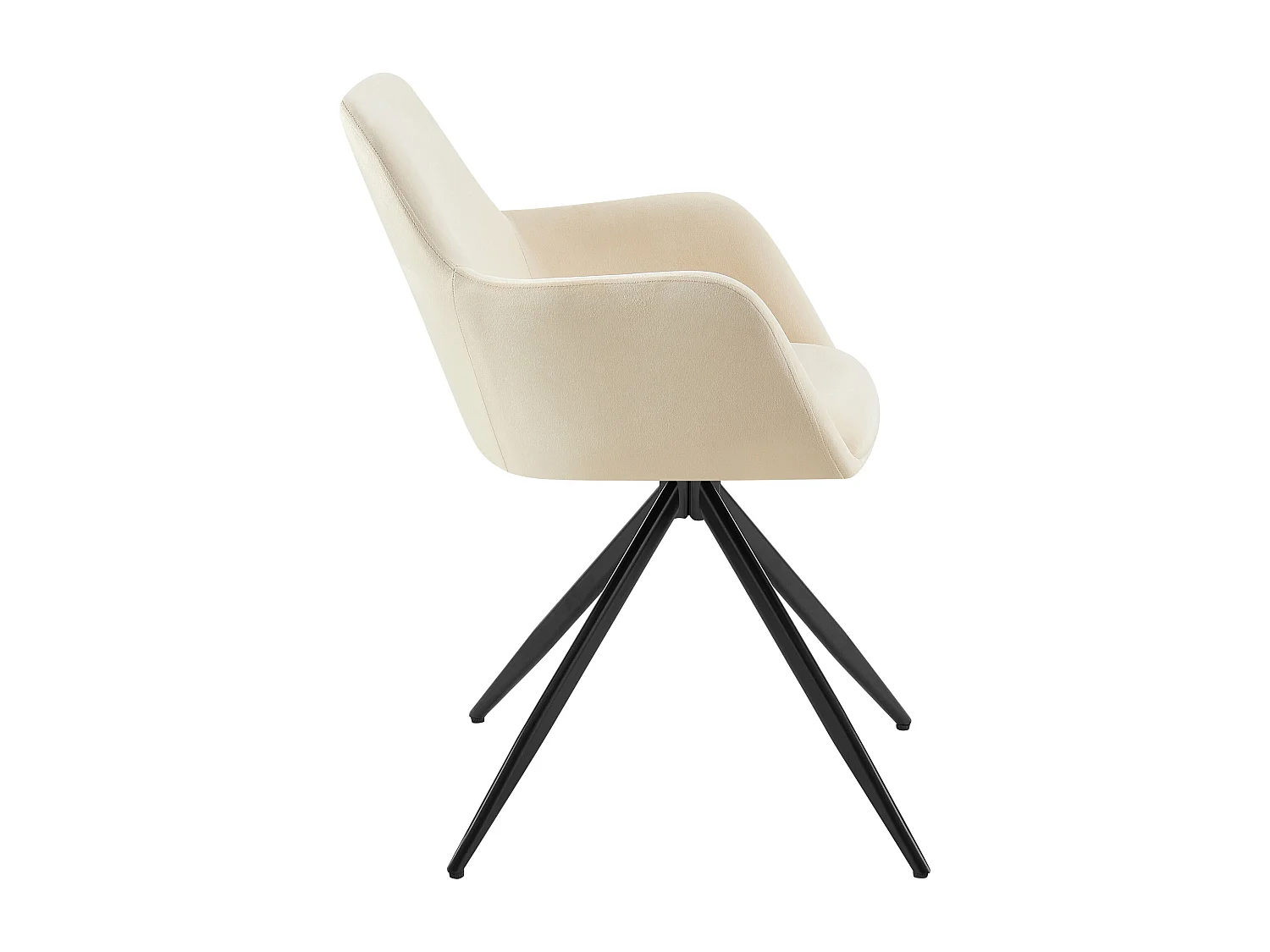 chaises avec accoudoirs - Velours - Crème - Olema