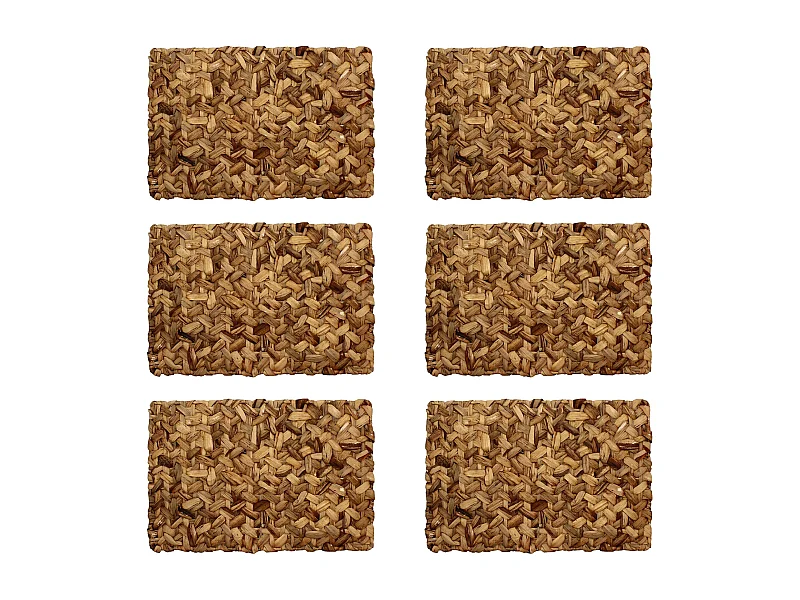 Novastyl - Lot 6 Sets De Table Siam Rectangulaire 30x45cm En Jacinthe D'eau