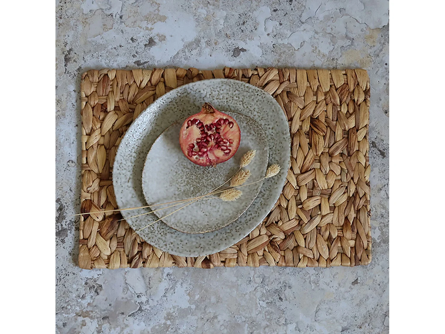 Novastyl - Lot 6 Sets De Table Siam Rectangulaire 30x45cm En Jacinthe D'eau