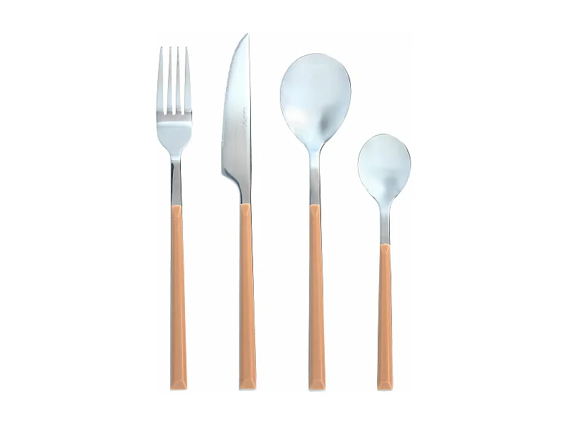 Novastyl - Menagere Colorama 24 Pieces En Acier Inoxydable Noisette