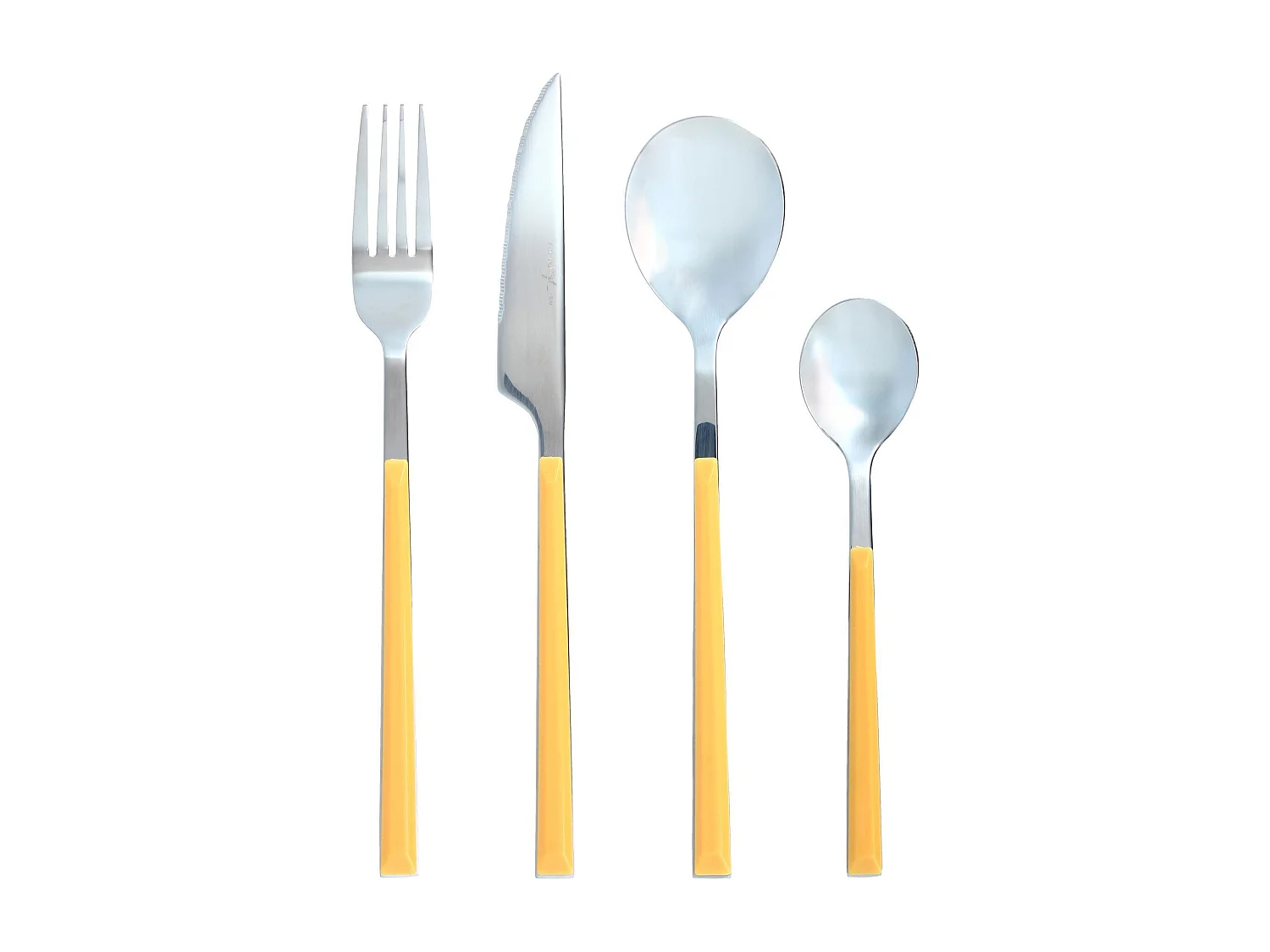 Novastyl - Menagere Colorama 24 Pieces En Acier Inoxydable Safran