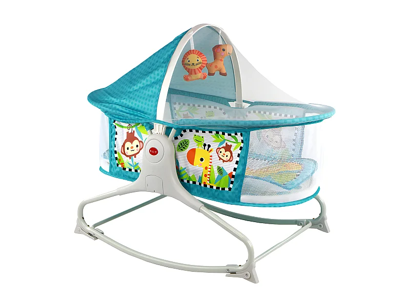 Evoluerende Wieg 2 in 1 Mat voor Kinderen Vibrerend Blauw Schommelbed Multifunctioneel