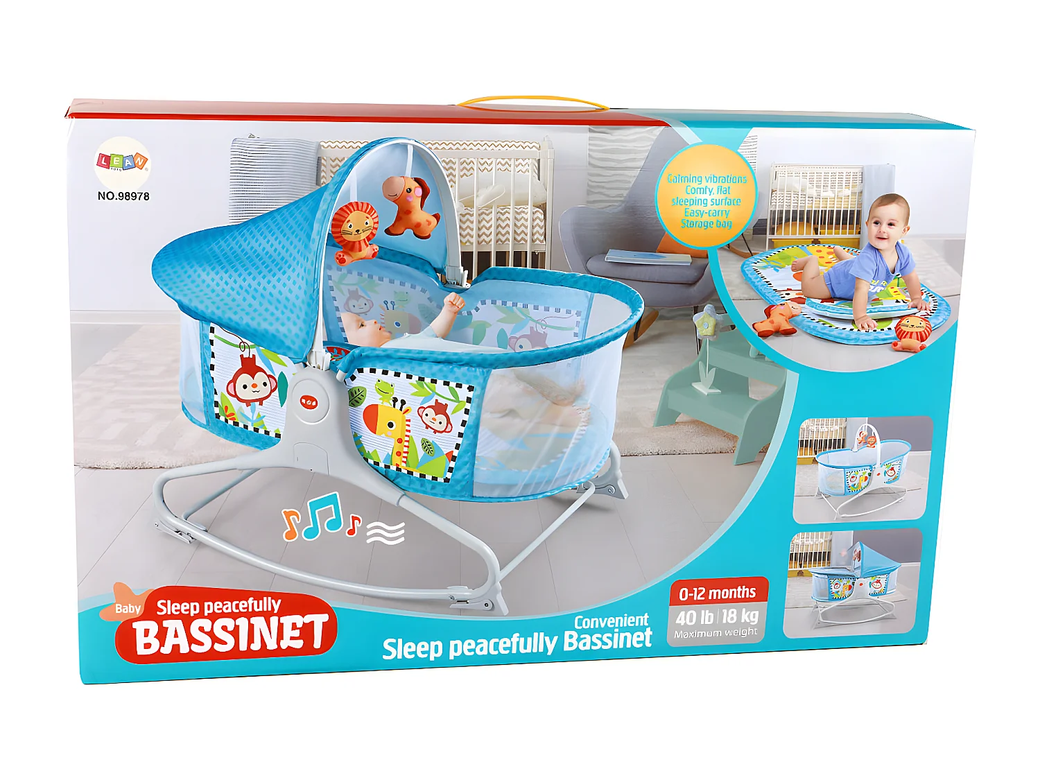 Entwickelnde Wiege 2 in 1 Matte für Kinder Vibrant Blau Schaukelbett Multifunktional