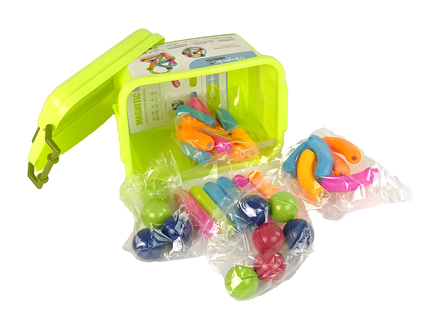 Construction Pédagogique Briques Magnétiques Trunk 34 éléments