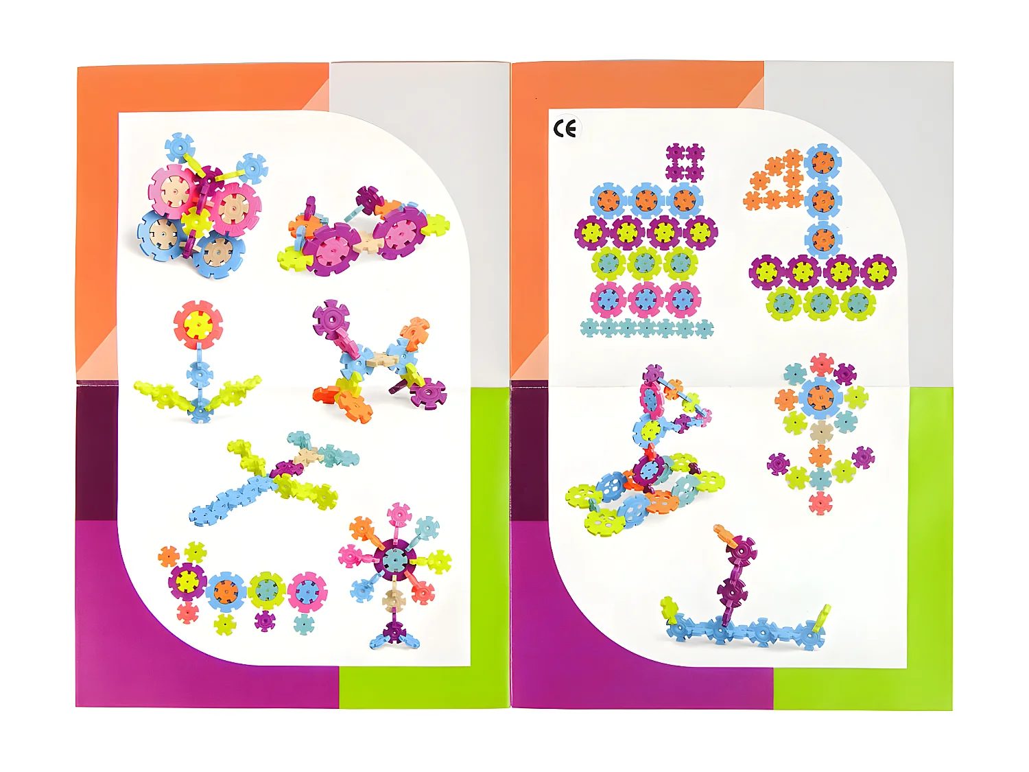 Conjunto de bloques de construcción de copos de nieve para niños - 52 piezas multicolores