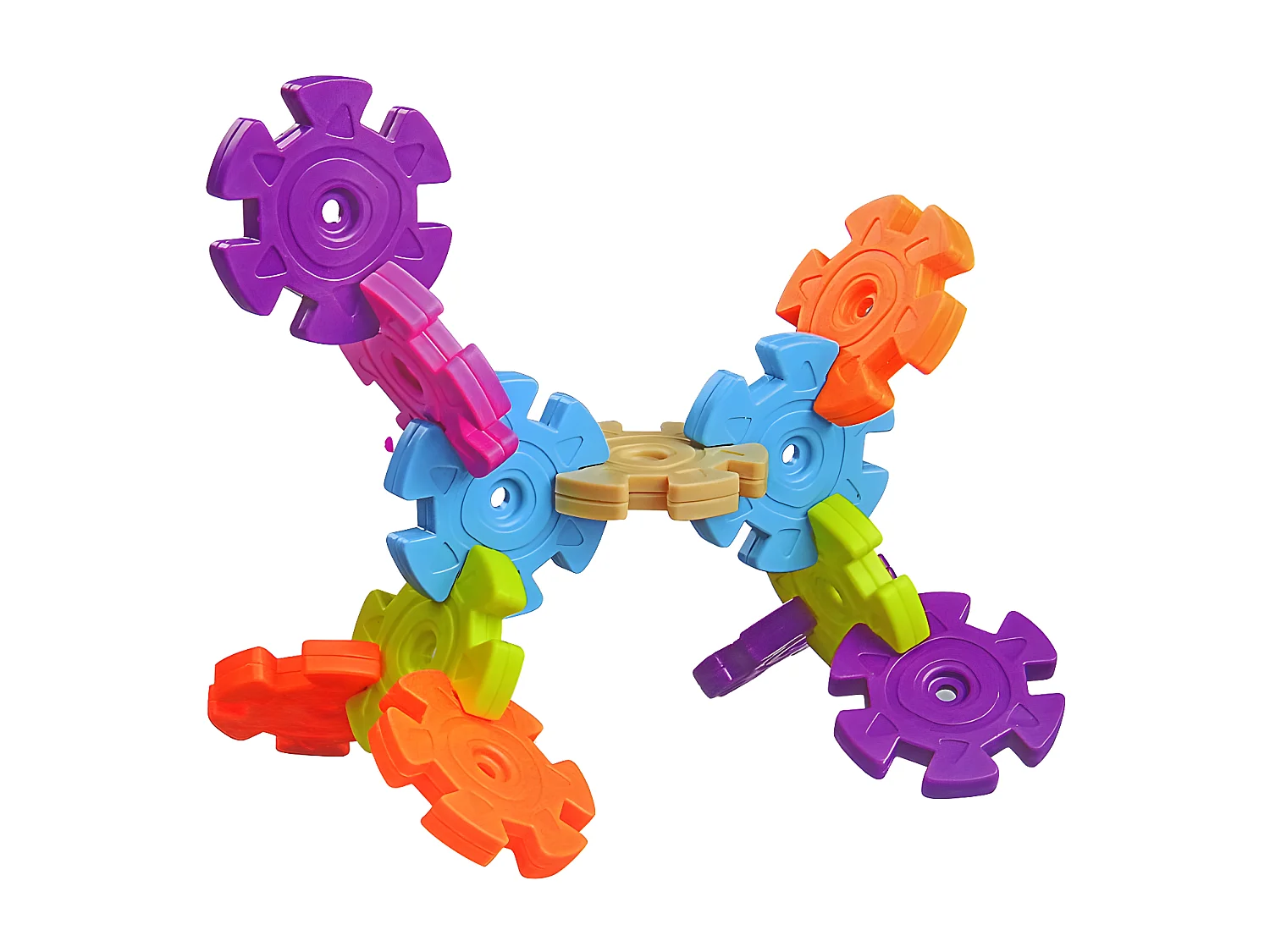 Set mit Schneeflocken-Bausteinen für Kinder - 52 mehrfarbige Teile