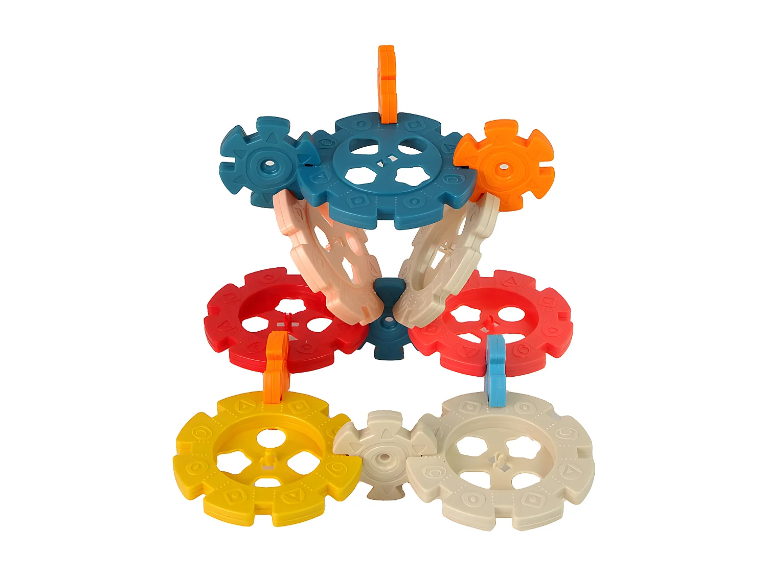 Set mit Schneeflocken-Bausteinen für Kinder - 52 mehrfarbige Teile