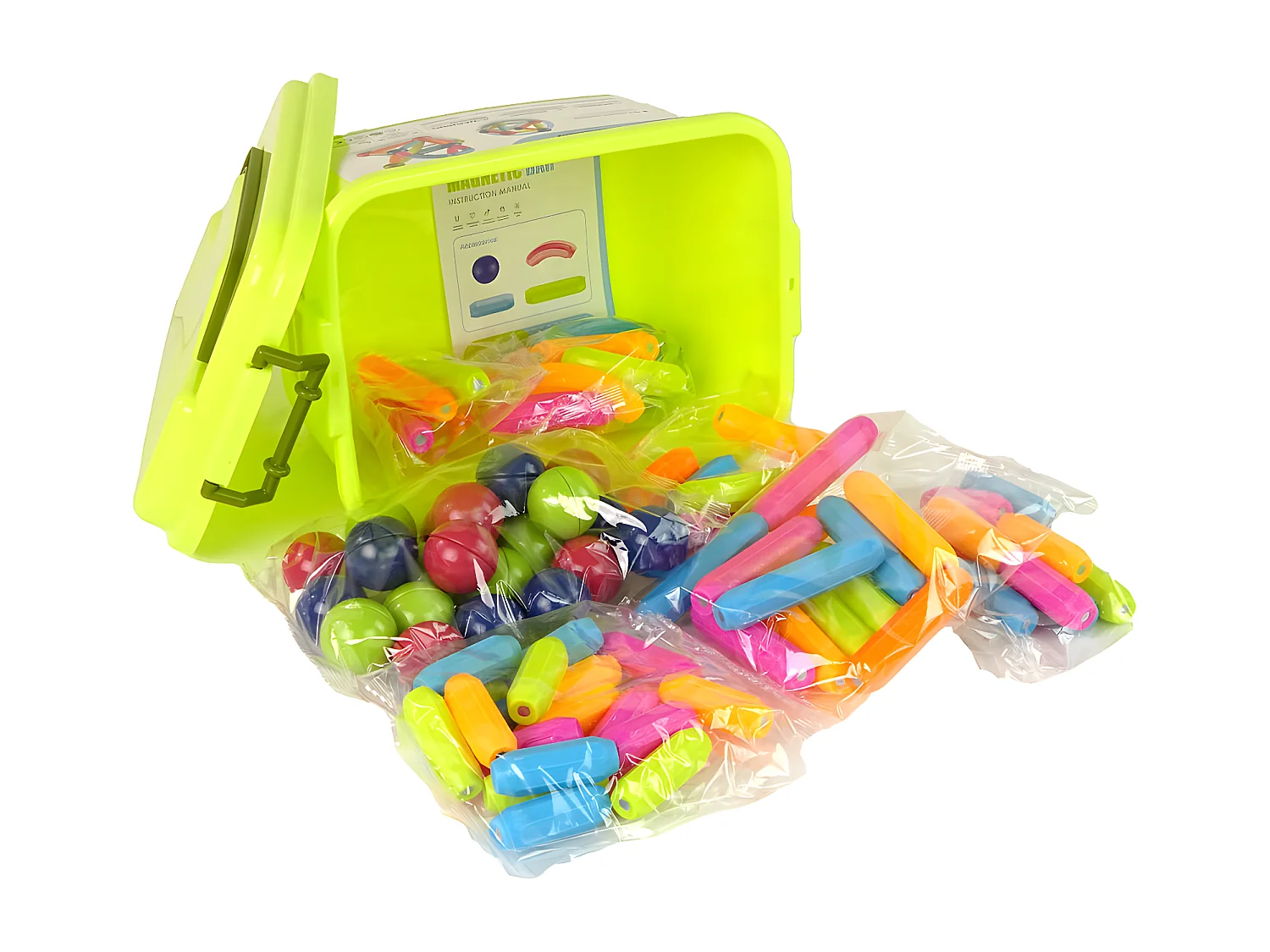 Jeu de Construction Magnétique Éducatif 70 éléments