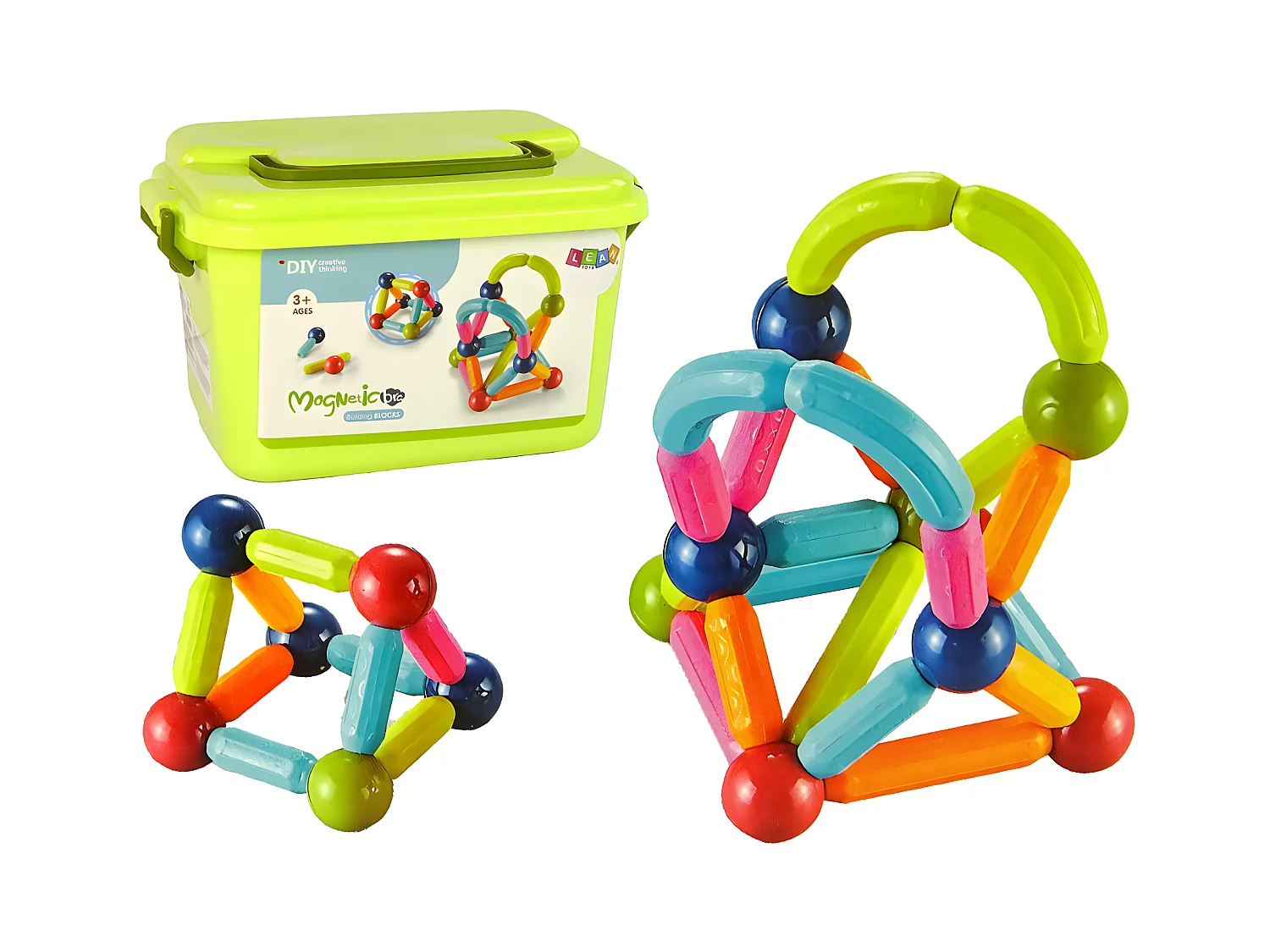 Jeu de Construction Magnétique Éducatif 70 éléments