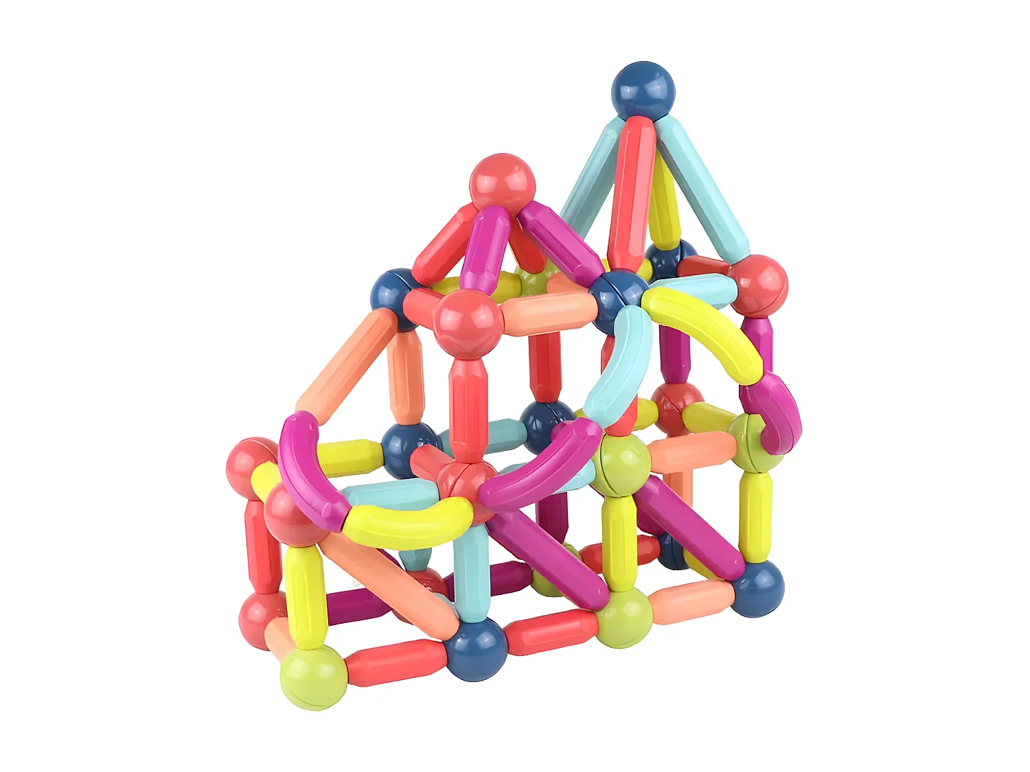 Set di 145 Elementi di Mattoncini Magnetici Educativi per Bambini